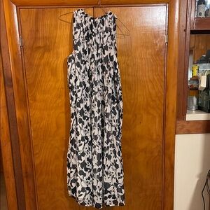 a new day Black and White Patterned Jumpsuit